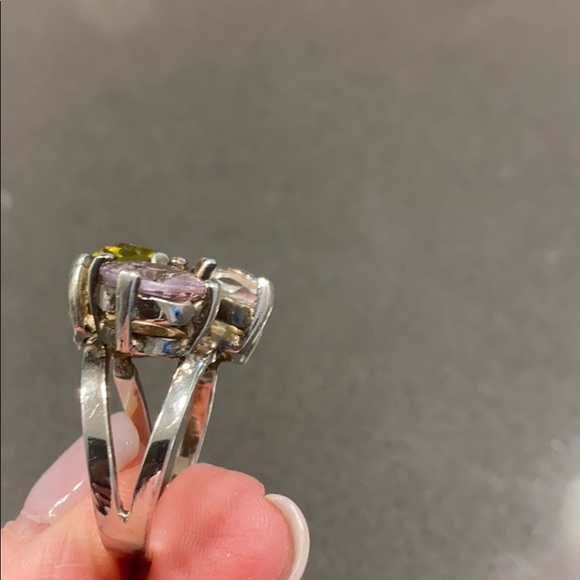 Amethyst,citrine and quartz ring - Picture 3 of 4